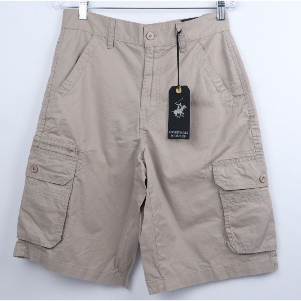 U.S. Polo Assn Cargo Pockets Casual Hiking Shorts Khaki Tan‎ Men's Waist 30 NOS